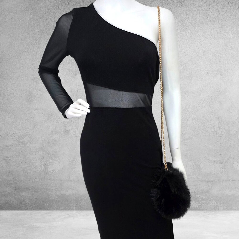 Elegant Black One-Shoulder Dress